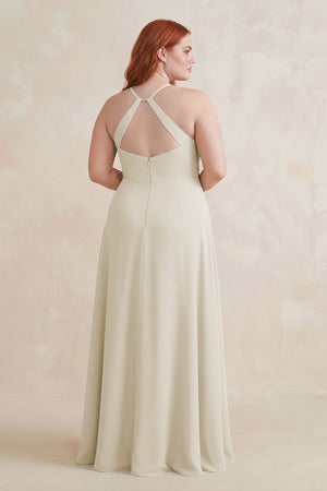 Dove Gray Ruched Sheath Chiffon Bridesmaid Dress (2) [sizeplus] | KISSBRIDAL
