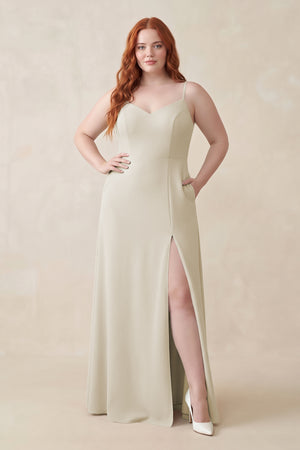 Dove Gray Ruched Sheath Chiffon Bridesmaid Dress [sizeplus] | KISSBRIDAL