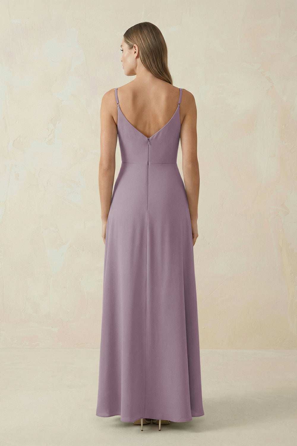 Cami Strap A-Line Chiffon Bridesmaid Dress in Dusk