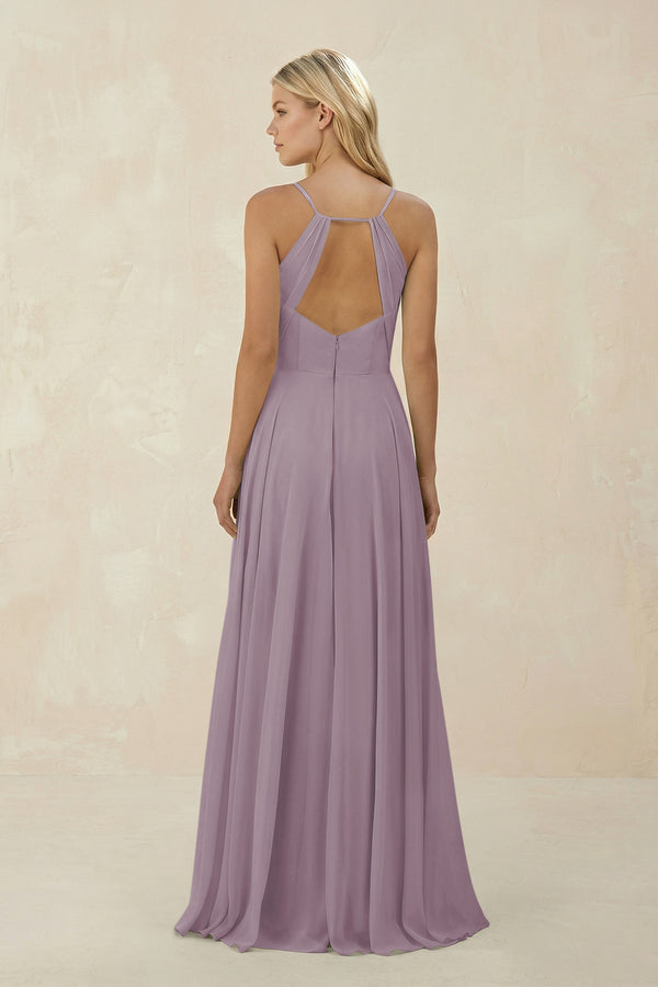 Dusk Spaghetti Strap A-Line Chiffon Bridesmaid Dress (2) | KISSBRIDAL