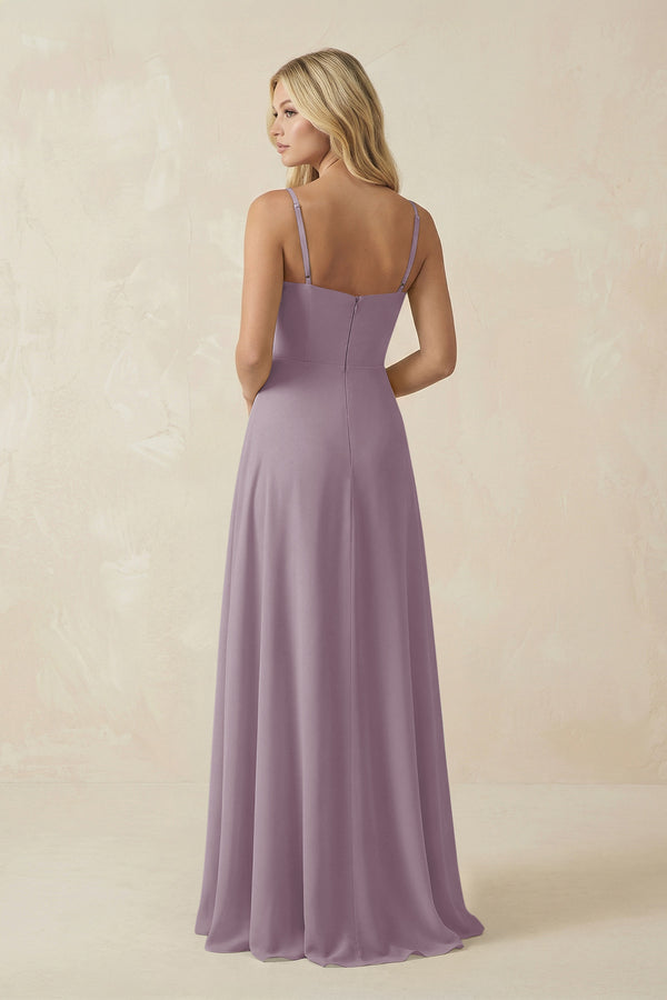 Dusk Spaghetti Strap Chiffon A-Line Bridesmaid Dress (2) | KISSBRIDAL