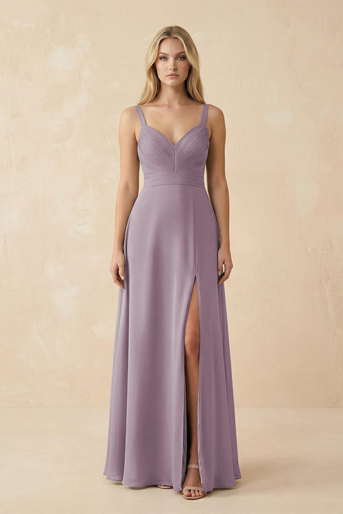 Dusk Sweetheart A-Line Pleated Chiffon Bridesmaid Dress | KISSBRIDAL