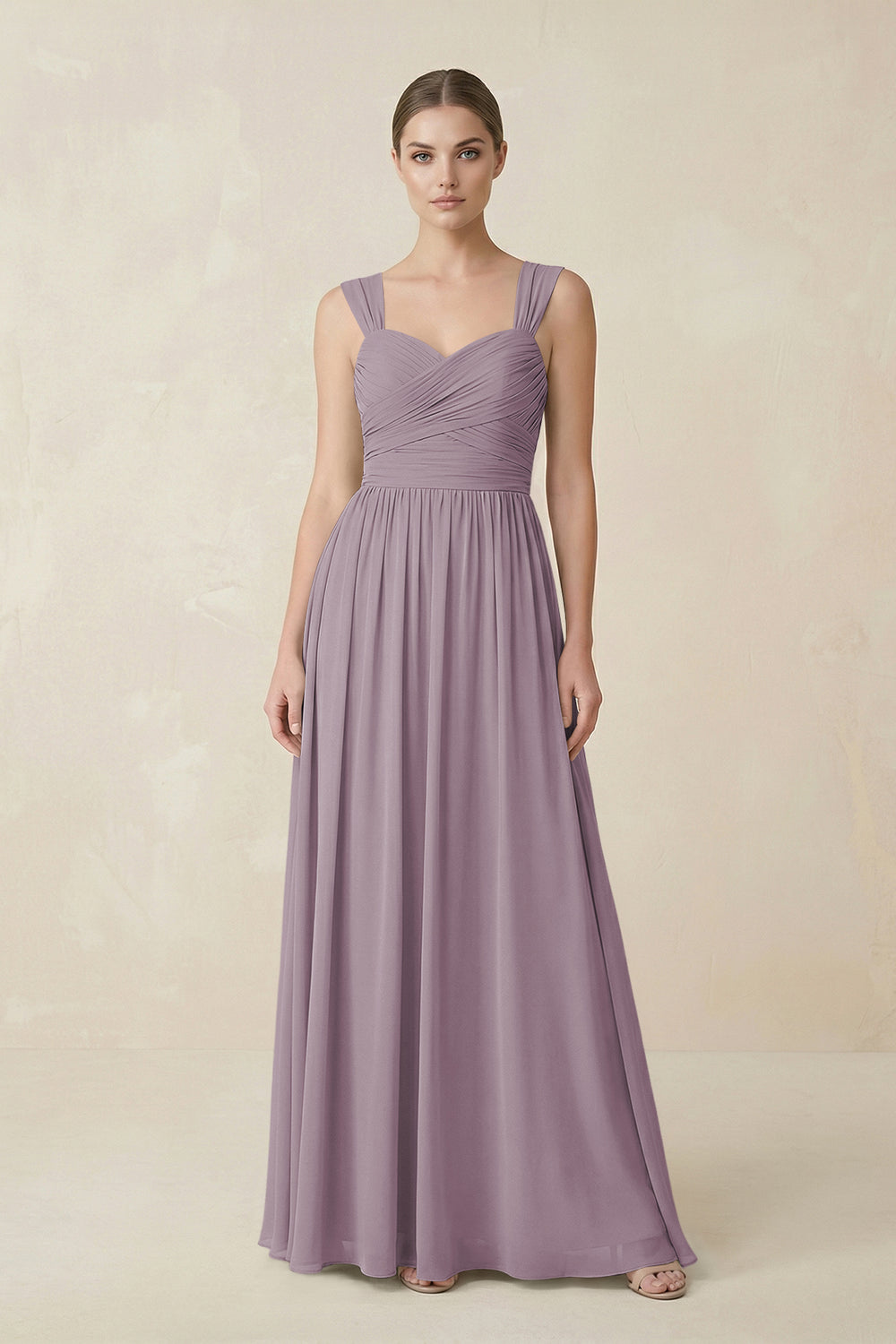 Sweetheart Pleated Chiffon A-Line Bridesmaid Dress in Dusk