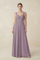 Dusk Sweetheart Pleated Chiffon A-Line Bridesmaid Dress | KISSBRIDAL