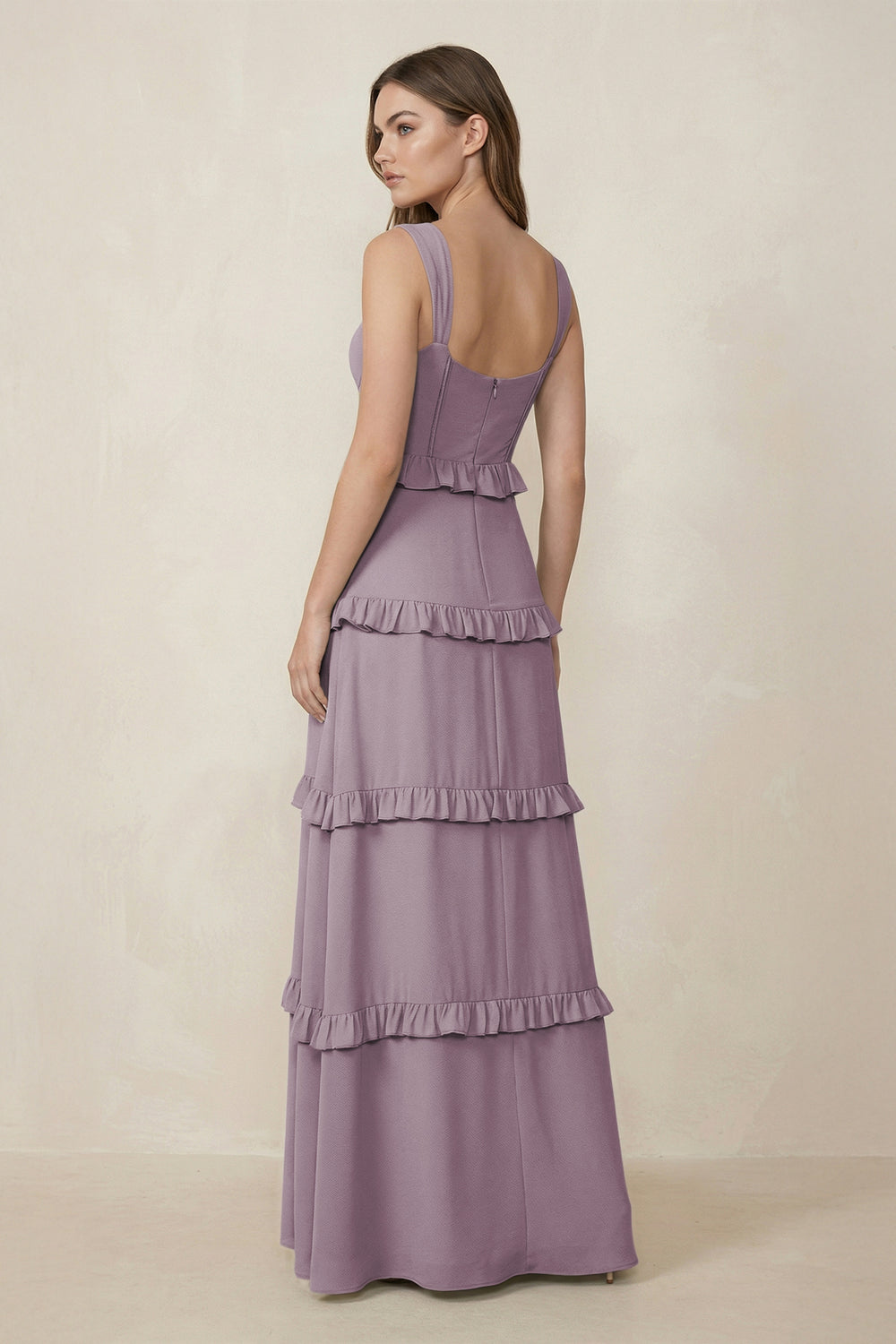 Sweetheart Tiered A-Line Chiffon Bridesmaid Dress in Dusk