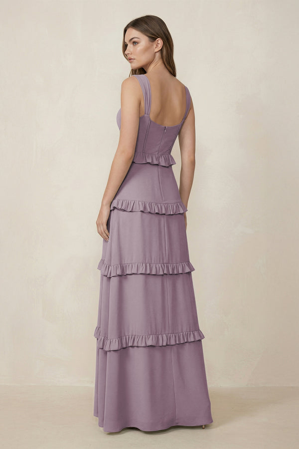 Dusk Sweetheart Tiered A-Line Chiffon Bridesmaid Dress (2) | KISSBRIDAL