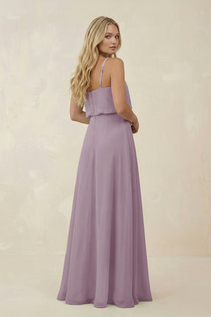 Dusk V-Neck Blouson A-Line Chiffon Bridesmaid Dress (2) | KISSBRIDAL