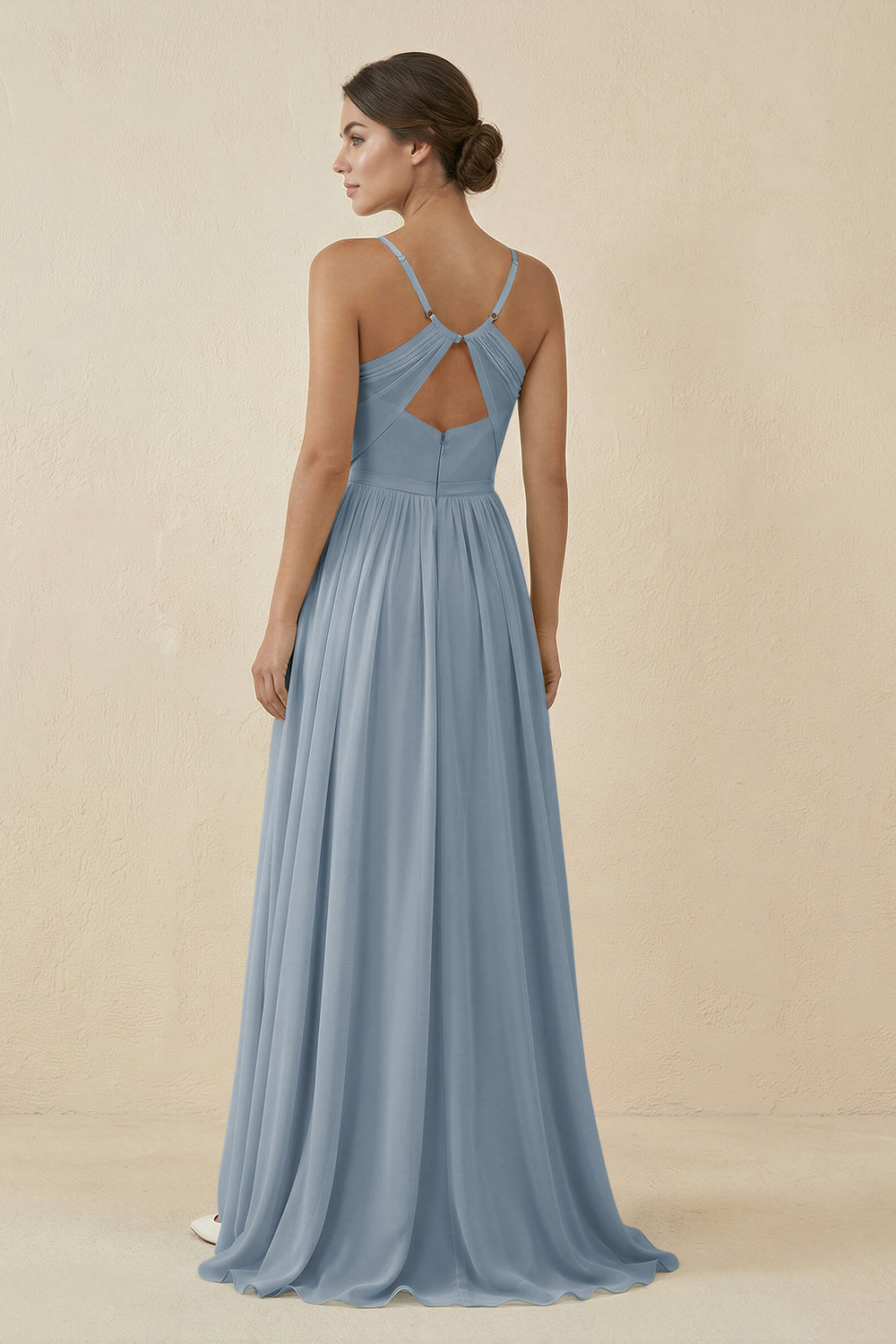 Sweetheart A-Line Chiffon Bridesmaid Dress in Dusty Blue
