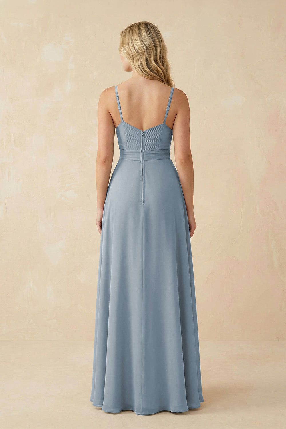 Sweetheart A-Line Pleated Chiffon Bridesmaid Dress in Dusty Blue