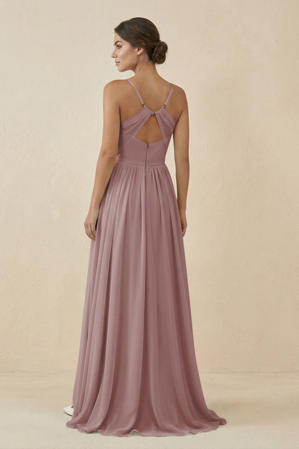 Sweetheart A-Line Chiffon Bridesmaid Dress in Dusty Rose