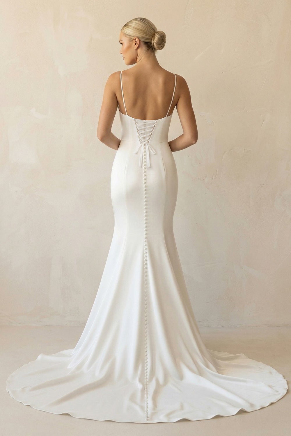 Mermaid Spaghetti Straps Long Wedding Dress - KISS BRIDAL Wedding Dresses