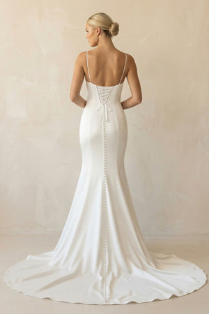 Mermaid Spaghetti Straps Long Wedding Dress - KISS BRIDAL Wedding Dresses