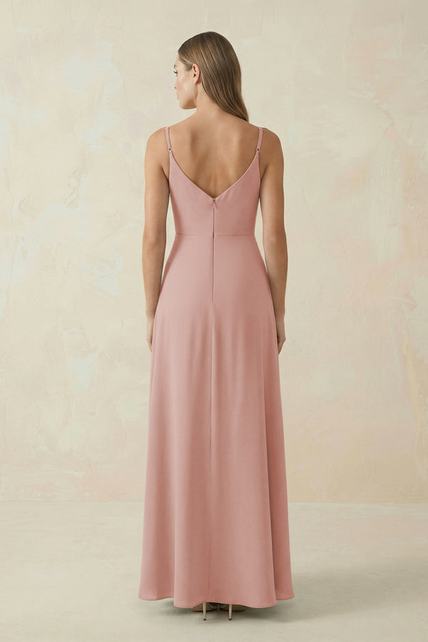 English Rose Cami Strap A-Line Chiffon Bridesmaid Dress (2) | KISSBRIDAL