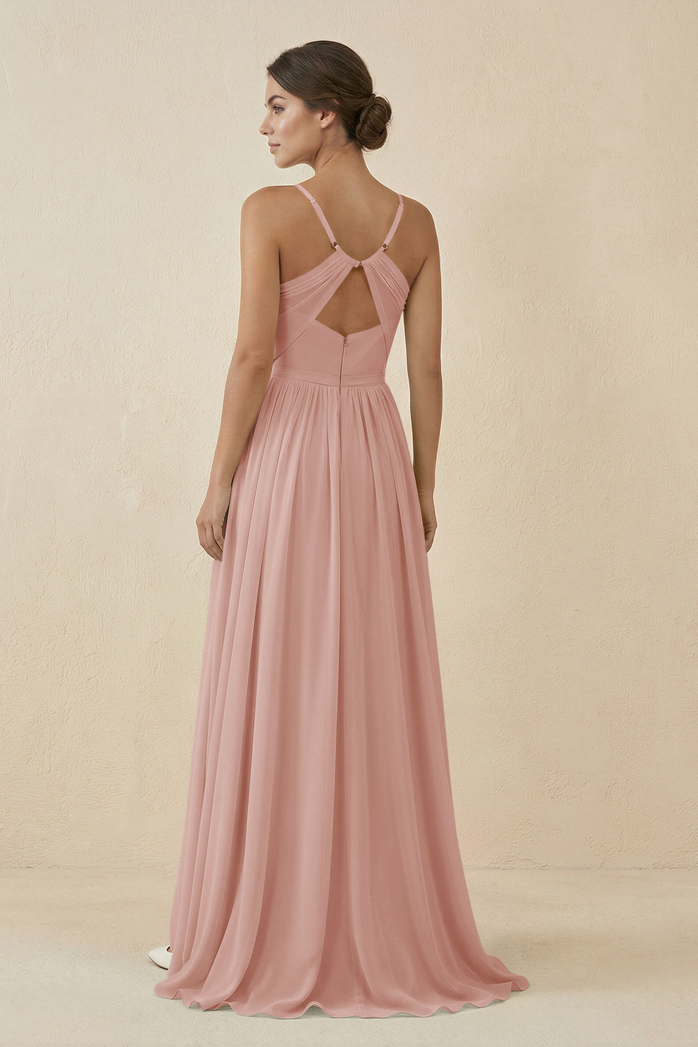 Sweetheart A-Line Chiffon Bridesmaid Dress in English Rose