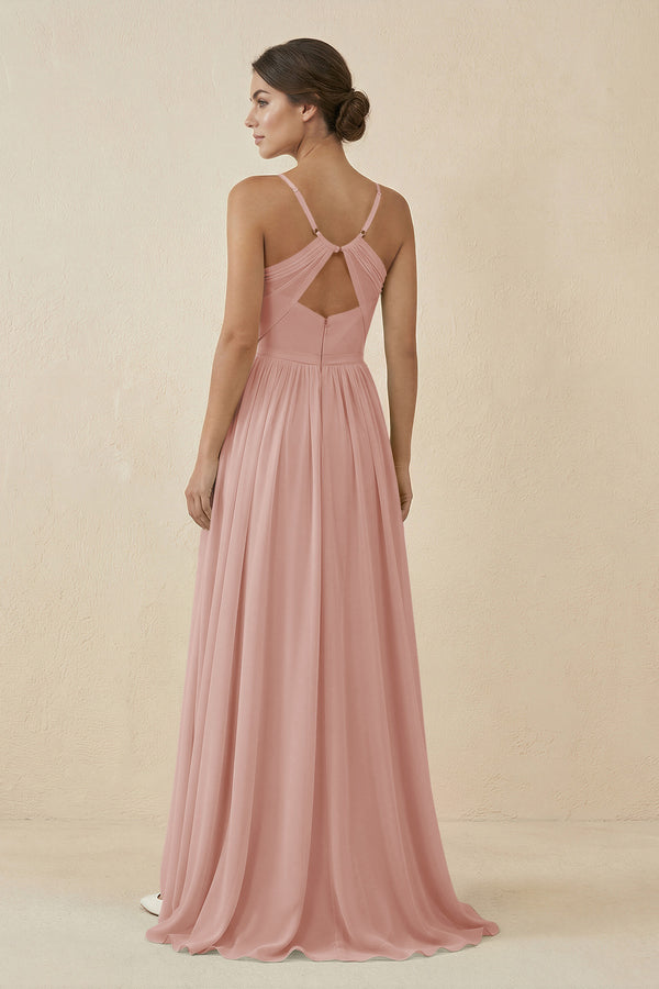 English Rose Sweetheart A-Line Chiffon Bridesmaid Dress (2) | KISSBRIDAL