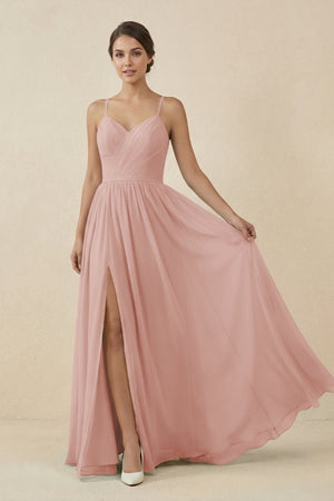 English Rose Sweetheart A-Line Chiffon Bridesmaid Dress | KISSBRIDAL