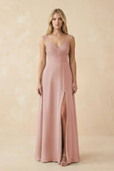 English Rose Sweetheart A-Line Pleated Chiffon Bridesmaid Dress | KISSBRIDAL