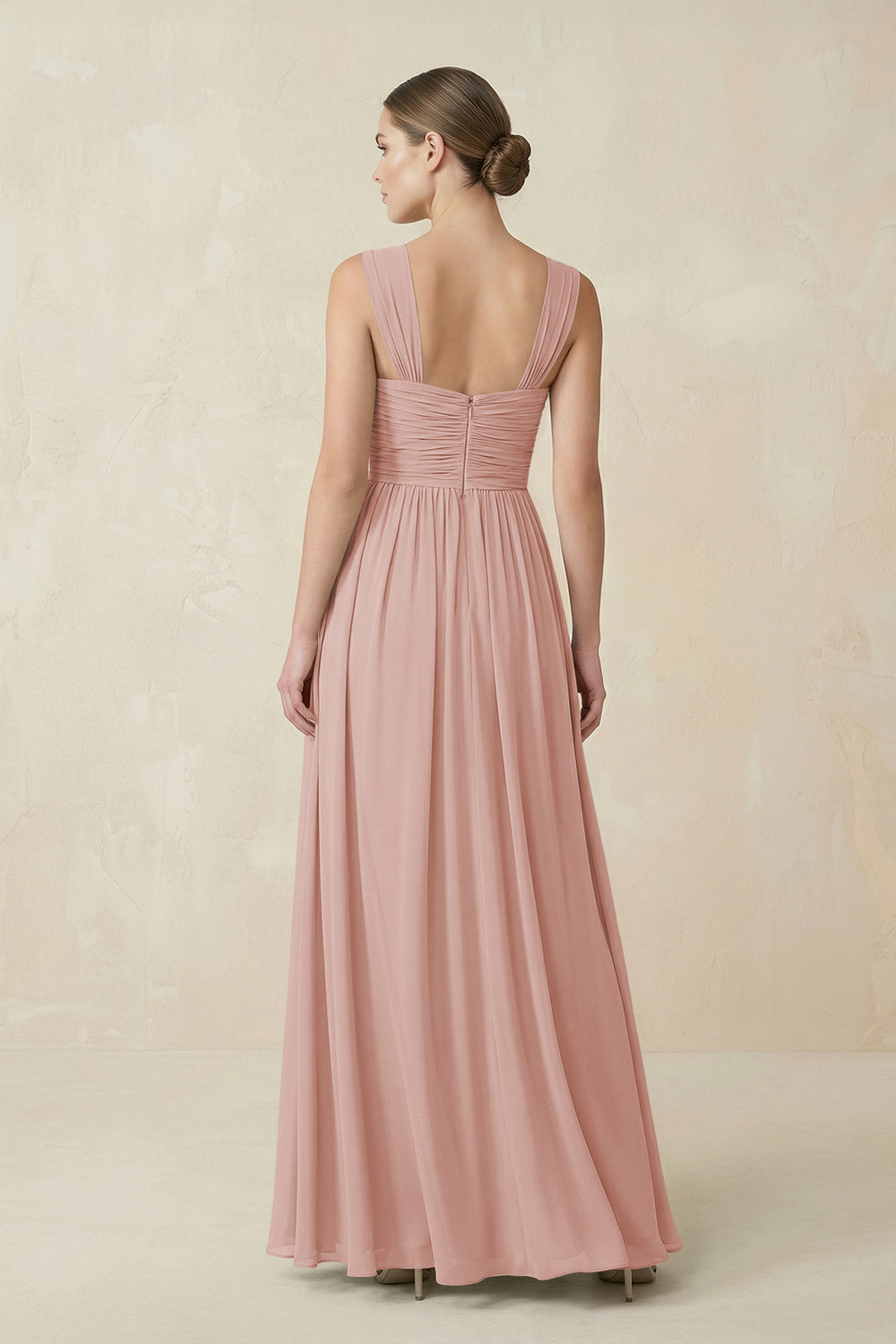 Sweetheart Pleated Chiffon A-Line Bridesmaid Dress in English Rose