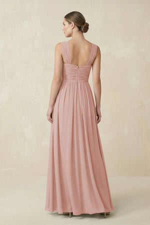 English Rose Sweetheart Pleated Chiffon A-Line Bridesmaid Dress (2) | KISSBRIDAL