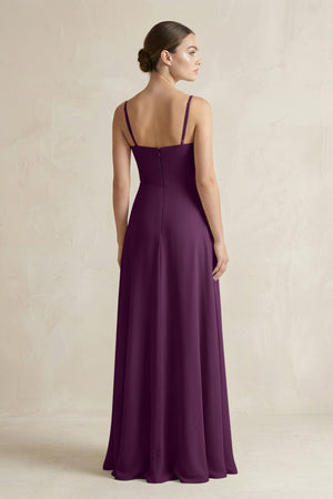 Fig A-Line Chiffon Spaghetti Strap Bridesmaid Dress (2) | KISSBRIDAL