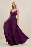 Fig A-Line Spaghetti Strap Chiffon Bridesmaid Dress | KISSBRIDAL