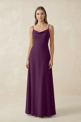 Fig Cami Strap A-Line Chiffon Bridesmaid Dress | KISSBRIDAL