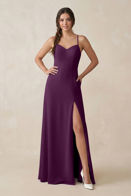 Fig Ruched Sheath Chiffon Bridesmaid Dress | KISSBRIDAL