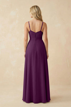 Fig Sweetheart A-Line Pleated Chiffon Bridesmaid Dress (2) | KISSBRIDAL