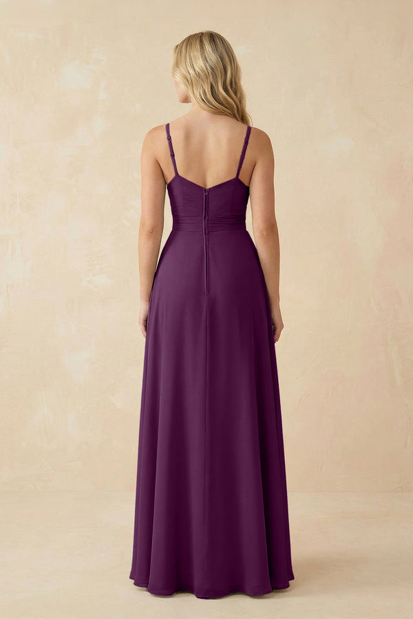 Fig Sweetheart A-Line Pleated Chiffon Bridesmaid Dress (2) | KISSBRIDAL