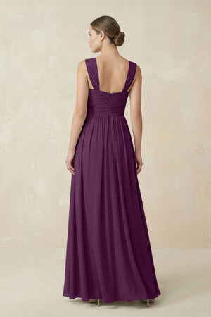 Fig Sweetheart Pleated Chiffon A-Line Bridesmaid Dress (2) | KISSBRIDAL