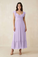Flutter Sleeve Sweetheart A - Line Chiffon Bridesmaid Dress in Lavender - SHE IS ME Bridesmaid Dresses