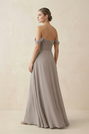 Frost A-Line Off-the-Shoulder Chiffon Bridesmaid Dress (2) | KISSBRIDAL