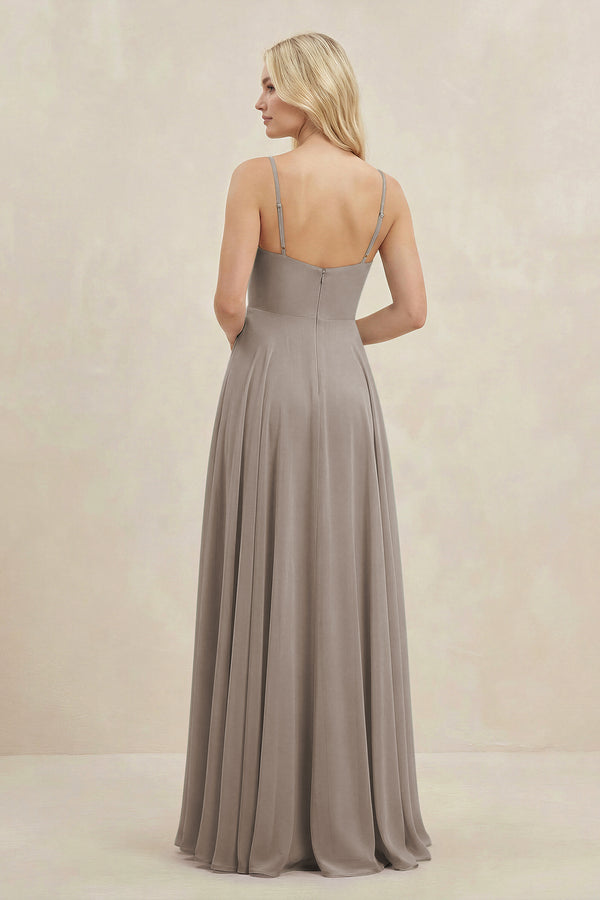 Frost A-Line Spaghetti Strap Chiffon Bridesmaid Dress (2) | KISSBRIDAL