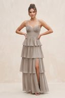 Frost Cami Strap Tiered A-Line Chiffon Bridesmaid Dress | KISSBRIDAL