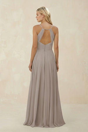 Frost Spaghetti Strap A-Line Chiffon Bridesmaid Dress (2) | KISSBRIDAL