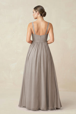 Frost Sweetheart A-Line Chiffon Bridesmaid Dress with Slit in Frost (2) | KISSBRIDAL
