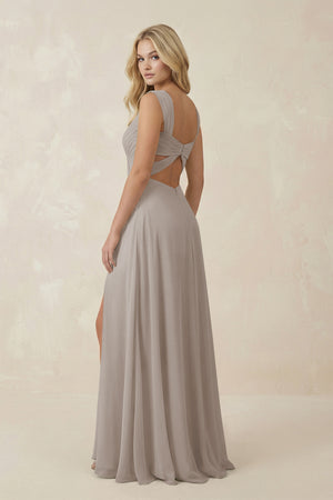 Frost Sweetheart A-Line Chiffon Long Bridesmaid Dress (2) | KISSBRIDAL