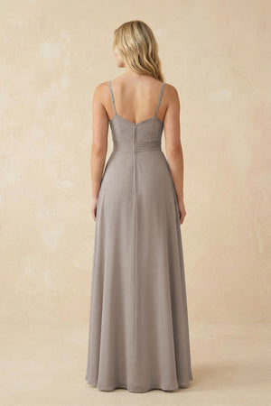 Frost Sweetheart A-Line Pleated Chiffon Bridesmaid Dress (2) | KISSBRIDAL