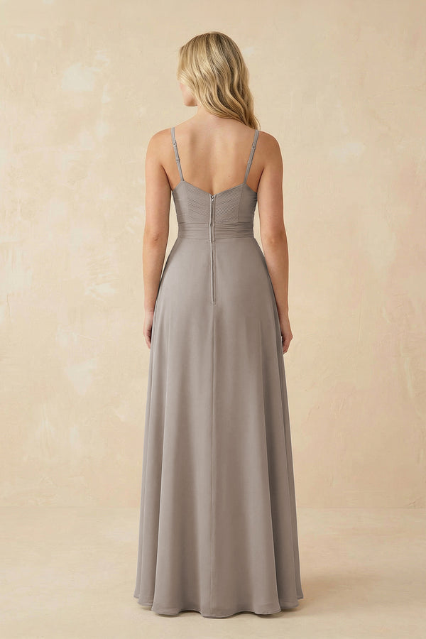 Frost Sweetheart A-Line Pleated Chiffon Bridesmaid Dress (2) | KISSBRIDAL