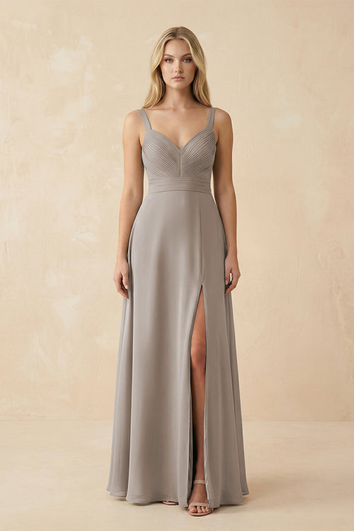 Frost Sweetheart A-Line Pleated Chiffon Bridesmaid Dress | KISSBRIDAL