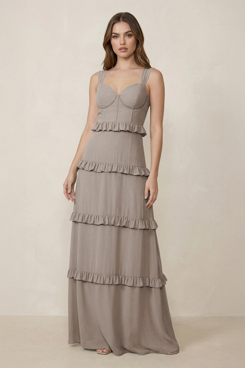 Sweetheart Tiered A-Line Chiffon Bridesmaid Dress in Frost