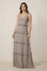 Frost Sweetheart Tiered A-Line Chiffon Bridesmaid Dress | KISSBRIDAL