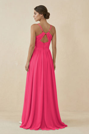 Fuchsia Sweetheart A-Line Chiffon Bridesmaid Dress (2) | KISSBRIDAL