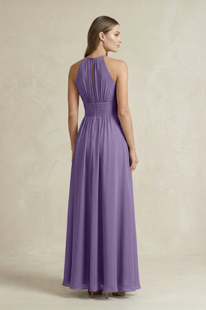 Halter A-Line Chiffon Ankle-Length Bridesmaid Dress in Tahiti (2) | KISSBRIDAL