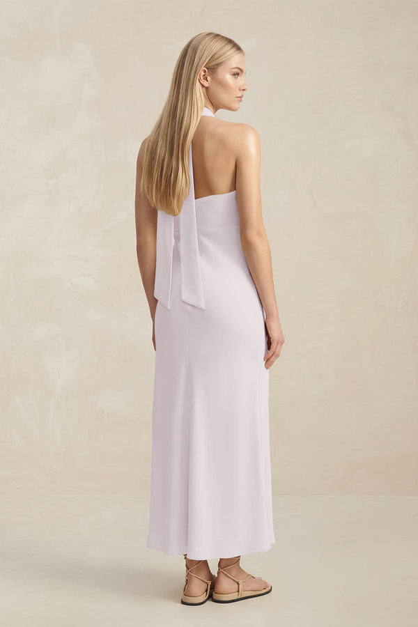 Halter Keyhole Sheath Midi Bridesmaid Dress in Dusk - KISS BRIDAL Bridesmaid Dresses