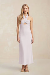 Halter Keyhole Sheath Midi Bridesmaid Dress in Dusk - KISS BRIDAL Bridesmaid Dresses