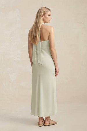 Halter Keyhole Sheath Midi Bridesmaid Dress in Frost - KISS BRIDAL Bridesmaid Dresses