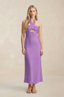 Halter Keyhole Sheath Midi Bridesmaid Dress in Wisteria - KISS BRIDAL Bridesmaid Dresses