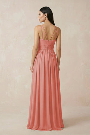 Halter Neck A - Line Chiffon Bridesmaid Dress in Mulberry - KISS BRIDAL Bridesmaid Dresses