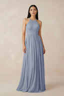 Halter Neck A - Line Chiffon Bridesmaid Dress in Twilight - KISS BRIDAL Bridesmaid Dresses